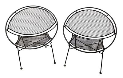 Pr Salterini Maurizio Tempestini MCM iron radar chairs. Pair Salterini Maurizio Tempestini mid