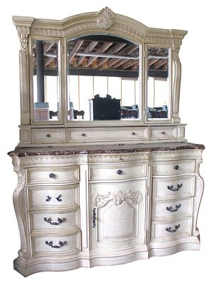 Collezione Europa mt dresser tri jewelry mirror. Collezione Europa 10 drawer 1 door marble top