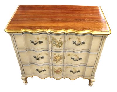 Vtg Union National country Fr paint decor. server. Vintage Union National country French 3