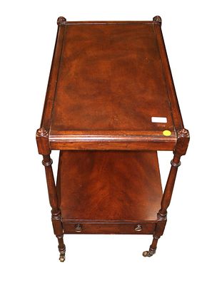 Vintage Drexel mahogany 2 tier lamp table. Vintage Drexel Furniture 1 drawer mahogany 2 tier