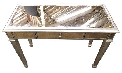 Hollywood style mirrored decorator dressing table. Hollywood style mirrored 1 drawer painted