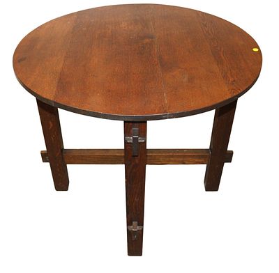 Lifetime style antique mission oak tavern table. Antique mission oak 36" round tavern pub table
