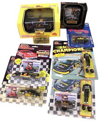 Nascar Rusty Wallace diecast cars and other. Assortment of Nascar Rusty Wallace diecast cars and 