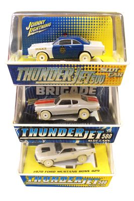 3 vtg slot cars Johnny Lightening Thunder Jet 500. (3) Vintage Johnny Lightening Thunder Jet 500 
