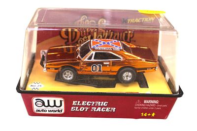 Auto World Dukes of Hazzard slot car in display case. Condition: Please read all auction terms 