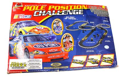 Pole Position Challenge slot car track with extra track, box has wear Condition: Please read 