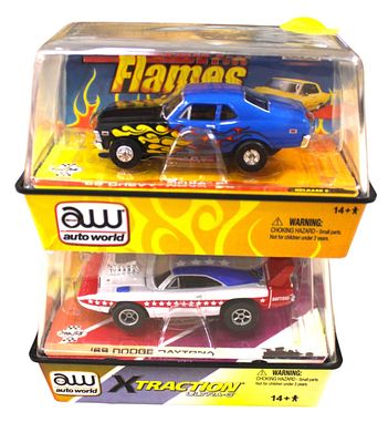 Auto World slot cars 1969 Chevy Nova SS and Dodge Daytona. (2) Auto World slot cars, Thunder Jet 