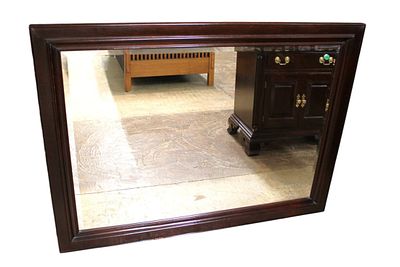 Stickley solid mahogany framed beveled glass mirror, structurally sound, good condition 