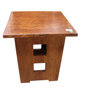Stickley mission oak arts & crafts square side table. Stickley mission oak arts and crafts 