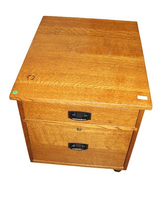 Stickley mission oak 2 drawer filing cabinet, original finish, structurally sound, good 