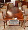 Ethan Allen 9pc burl mahogany & banded dining set. Ethan Allen 9 piece burl mahogany and banded Image - 1