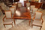 Ethan Allen 9pc burl mahogany & banded dining set. Ethan Allen 9 piece burl mahogany and banded Image - 14