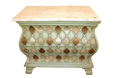 Vintage paint decorated decorator marble top chest. Vintage paint decorated decorator marble top 