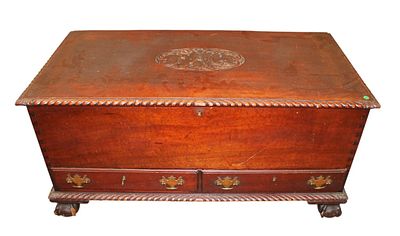 Felton Kreis attrib. antique cedar chest dated 1916. Quality dated 1916 antique solid mahogany 2 