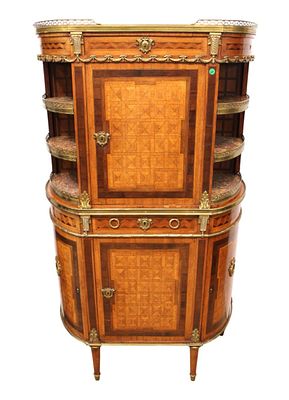 Fantastic 19thC antique French 2-part inlaid cabinet. Fantastic 19th century antique French 2 