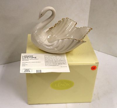 Lenox Swan candy dish like new in box.