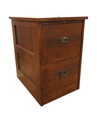 Stickley mission oak 2 drawer filing cabinet with keys. Stickley mission oak 2 drawer filing 