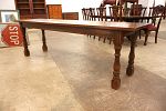 Impressive quality solid oak large sofa console table, original finish, structurally sound and Image - 1