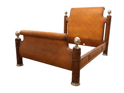 Thomasville Ernest Hemingway quality wicker bamboo style queen size bed. Thomasville Ernest 