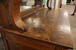 Antique oak mirror back bevel glass carved buffet, structurally sound and in good condition for Image - 2