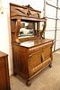 Antique oak mirror back bevel glass carved buffet, structurally sound and in good condition for Image - 5