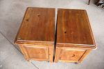 Pair of country french style knotty pine 2 door nightstands, original finish, structurally Image - 3
