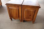 Pair of country french style knotty pine 2 door nightstands, original finish, structurally Image - 5