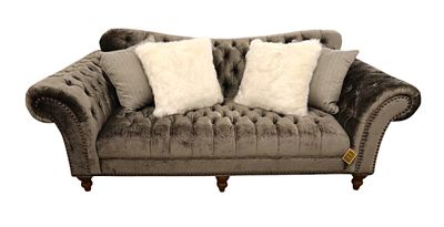 Like new decorator sofa button tuft soft gray sculptured upholstery. Like new with tag decorator 