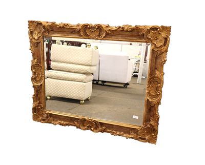Italian Baker Knapp & Tubbshand carved beveled decorator mirror. Italian Baker Knapp & Tubbshand 