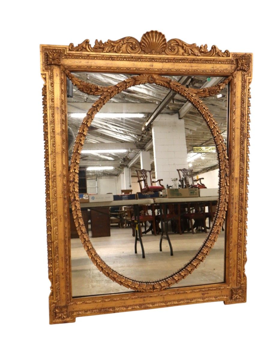 Beautiful Windsor Art & Mirror Co. USA french style shell carved ornate decorator mirror in 