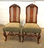 Pair of antique william and mary style upholstered walnut side chairs. Pair of antique william Image - 2