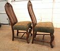 Pair of antique william and mary style upholstered walnut side chairs. Pair of antique william Image - 5