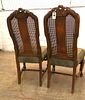 Pair of antique william and mary style upholstered walnut side chairs. Pair of antique william Image - 7