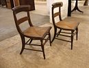Pair of antique stenciled rush bottom chairs, structurally sound repaired stretcher. 33"h x Image - 4