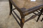 Pair of antique stenciled rush bottom chairs, structurally sound repaired stretcher. 33"h x Image - 8