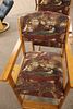 Pair of billiard high top upholstered mahogany chairs with cup holders. Pair of billiard high Image - 6