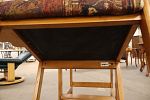 Pair of billiard high top upholstered mahogany chairs with cup holders. Pair of billiard high Image - 7