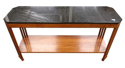 Stickley marble top sofa console table Metropolitan Coll. Stickley solid cherry marble top sofa 