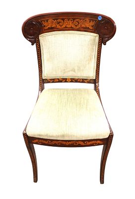 Impressive antique marquetry mahogany desk chair. Impressive antique marquetry solid mahogany 