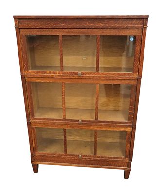 Antique mission oak Macey's 3 stack barrister bookcase. Nice antique mission oak Macey's 3 stack 