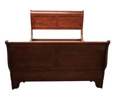 Kincaid Furniture solid cherry queen size bed, complete with mattress supports, original finish 