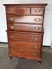 Vintage Hungerford Memphis solid mahogany 6 drawer high chest, original finish, structurally Image - 2