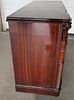Vintage burl mahogany 8 drawer carved low chest, plume carved on sides, original finish Image - 3