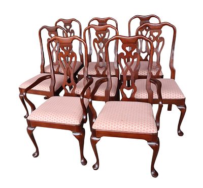 Set 8 Pennsylvania House cherry QA dining chairs. Set of 8 Pennsylvania House solid cherry queen 