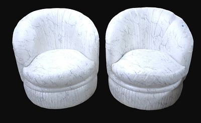PR MidC Exclusive Decorators channel swivel chairs. Pair of mid century style Exclusive 