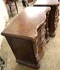 PR American Signature carved over-size night stands. Pair of American Signature burl walnut 3 Image - 4