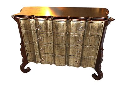 Nice model paint decorated scallop designer chest. Nice model 4 drawer paint decorated scallop 