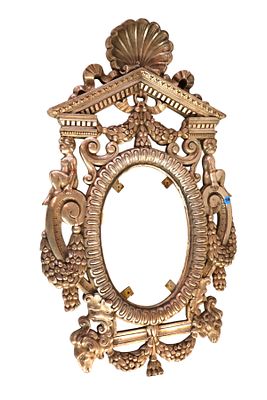 Semi antique brass & copper ornately carved frame. Semi antique white brass and copper ornately 