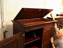 Henkel Harris fitted interior gentlemans chest. Nice Henkel Harris 2 piece solid mahogany fitted Image - 6