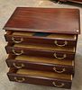 Henkel Harris mahogany bachelors chest. Henkel Harris solid mahogany 4 drawer bracket foot Image - 8